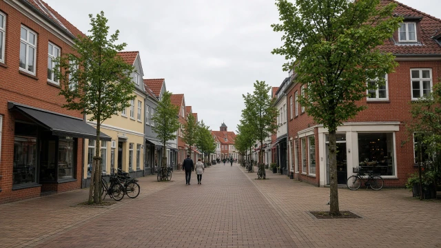 Gade med lave huse i Holbæk